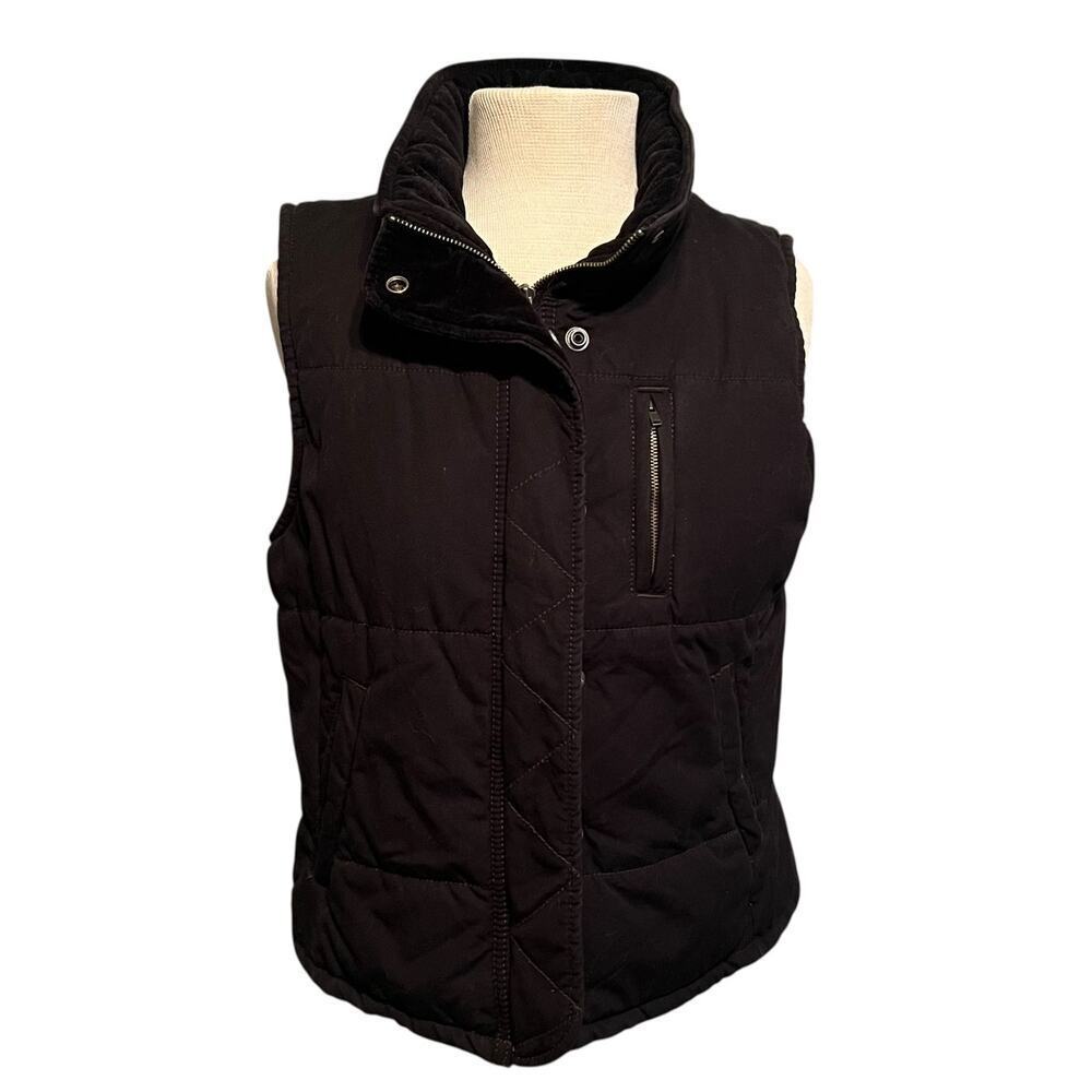 Vtg Ralph Lauren Polo Jeans Black Cotton Puffer Vest Size Medium